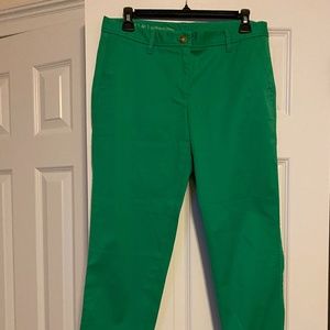 Talbots Girlfriend Chino Pants Bright Green EUC 4P